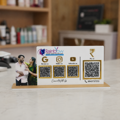 4 QR NFC Enabled Picture Cut Out Standee For Salon Spa