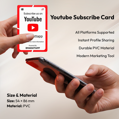 Youtube Subscribe NFC Card