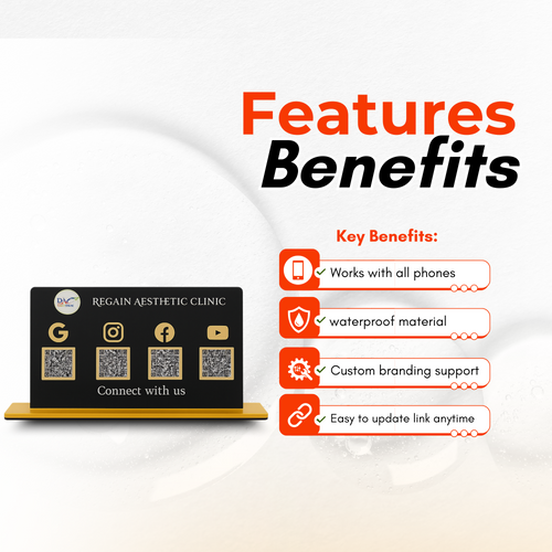 Black Colour 4 QR Digital Standee