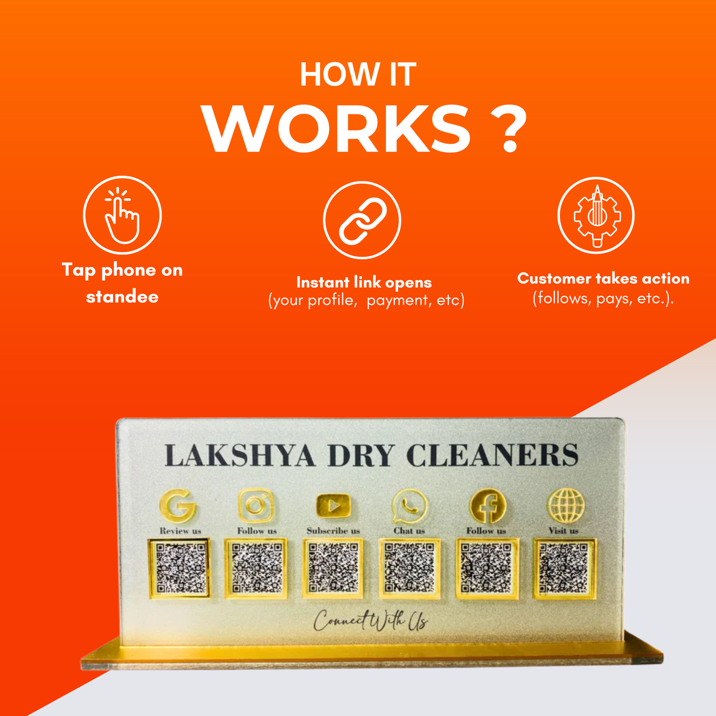 6 Qr Frosted Standee