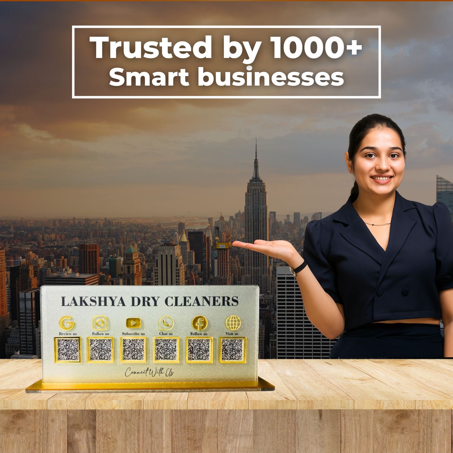 6 Qr Frosted Standee