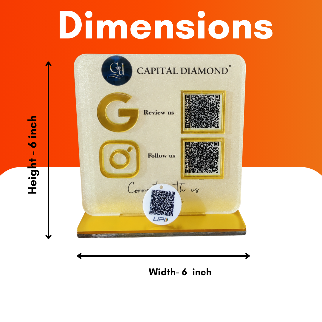 2 QR NFC Enabled Frosted Standee With Payment Keychain