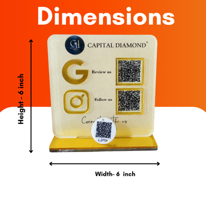 2 QR NFC Enabled Frosted Standee With Payment Keychain
