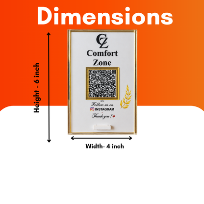 1 QR NFC Enabled 4x6 With Golden Border White Colour Standee