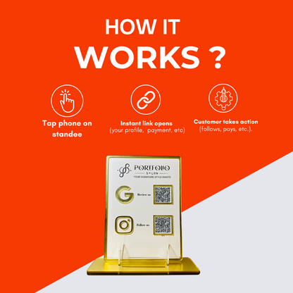 2 QR Golden Border Standee