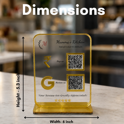 2 QR NFC Enabled Transparent Standee For Spa Salon Jewellers