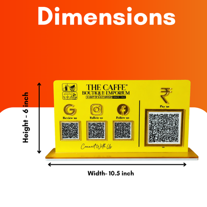 4 QR NFC Enabled Horizontal Yellow Colour Standee