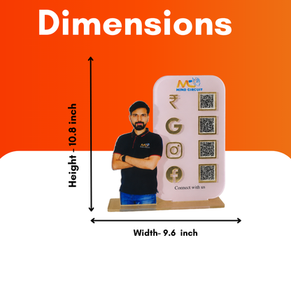 4 QR Vertical Pink Background With Picture Cut Out Standee For School Collage Classes