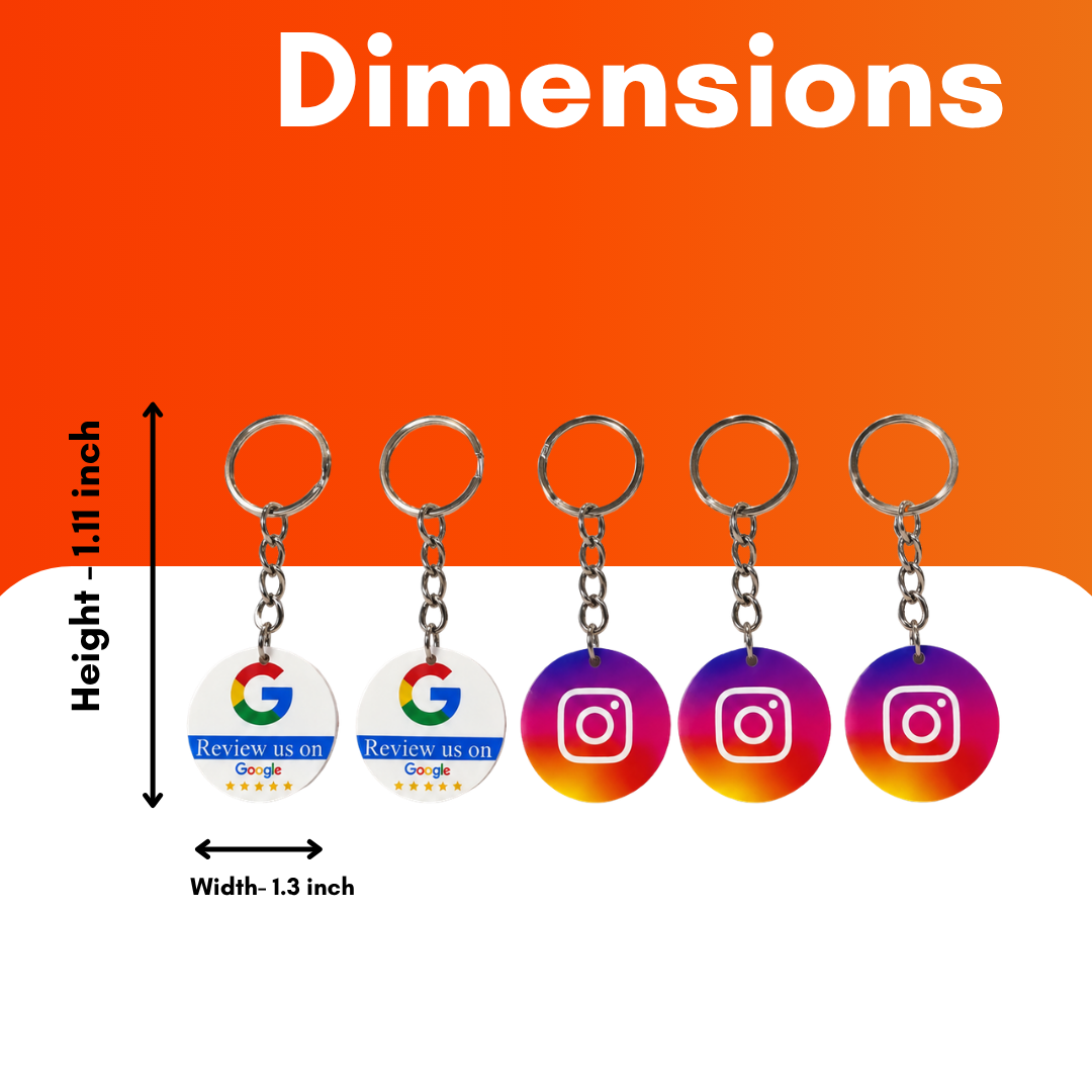 5 Keychain Instagram and Google Review Keychain Combo