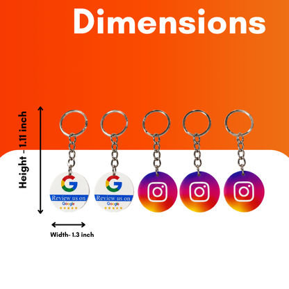 5 Keychain Instagram and Google Review Keychain Combo