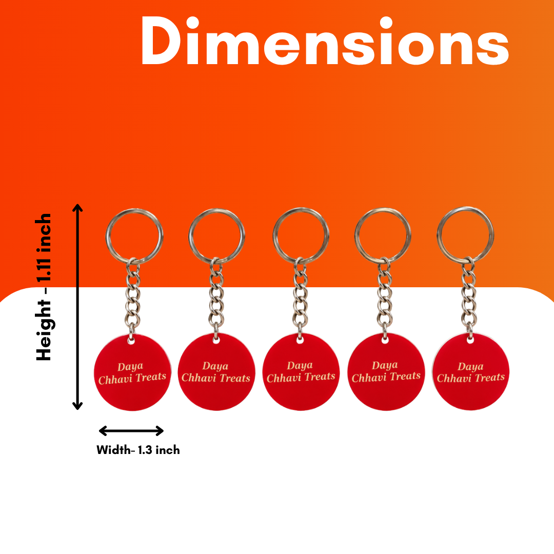 5 Customizable Keychain with logo printed