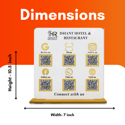 6QR NFC Enabled Premium Standee For Restaurant & Cafe