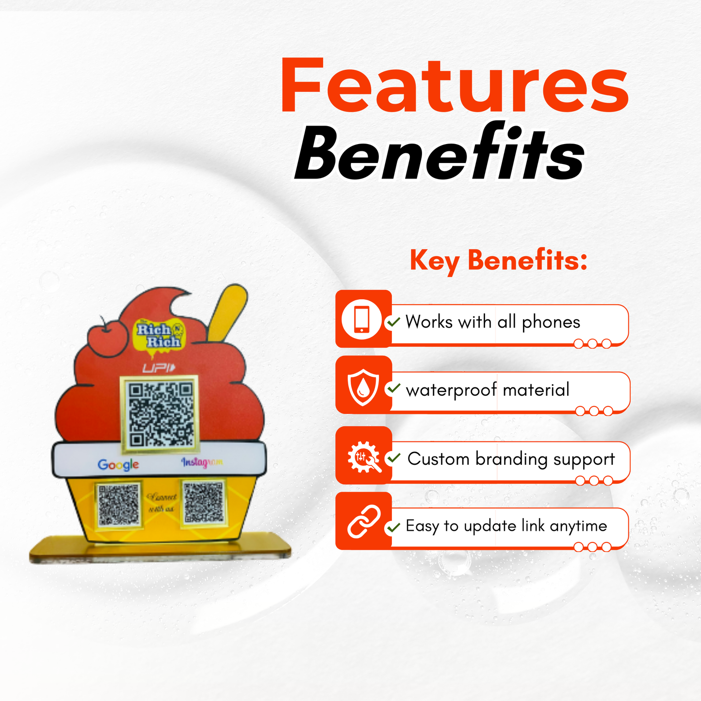 3 QR Ice Cream Cup Shape Standee