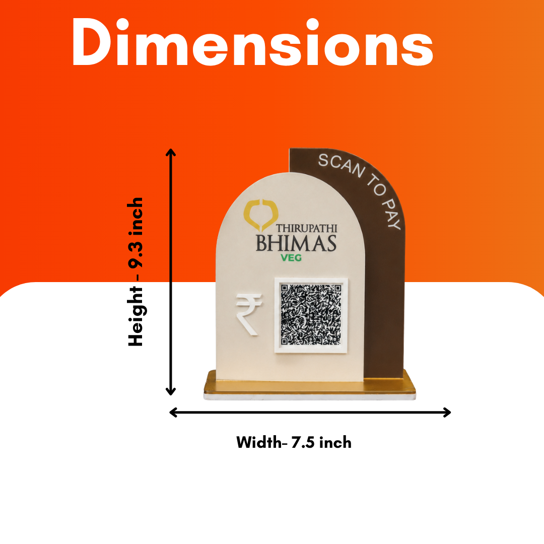 1 QR Payment Standee For Restaurant Cafe Hotel