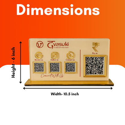 4 QR NFC Enabled Off White Standee For Cloth Store Shop Mall Spa Salons