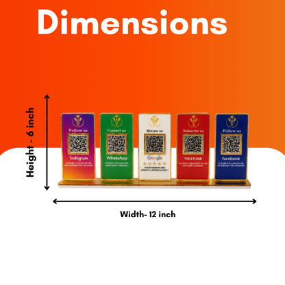 5 QR NFC Enabled Multi Colour Standee For Restaurent Cafe jewellers Hotel Restaurent Spa