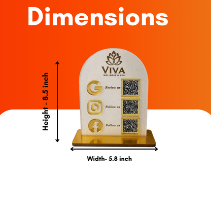 3 QR NFC Enabled Frosted Vertical Standee For Jewellers Salon Spa