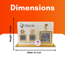 3 QR NFC Enabled Horizontal Standee with Instagram Keychain for Clothing Stores & Boutiques