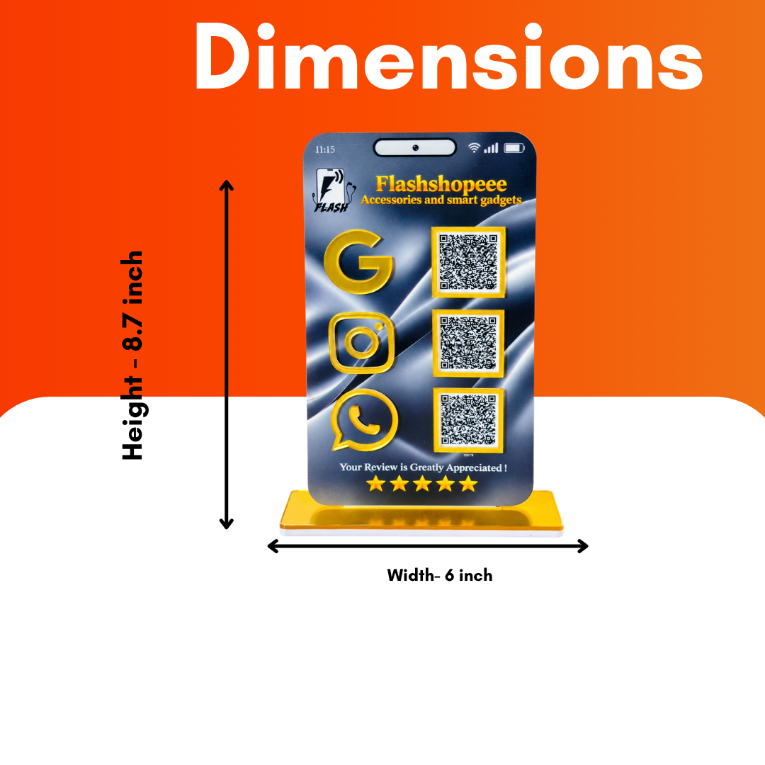 3 QR Frosted Vertical Phone Printed Standee