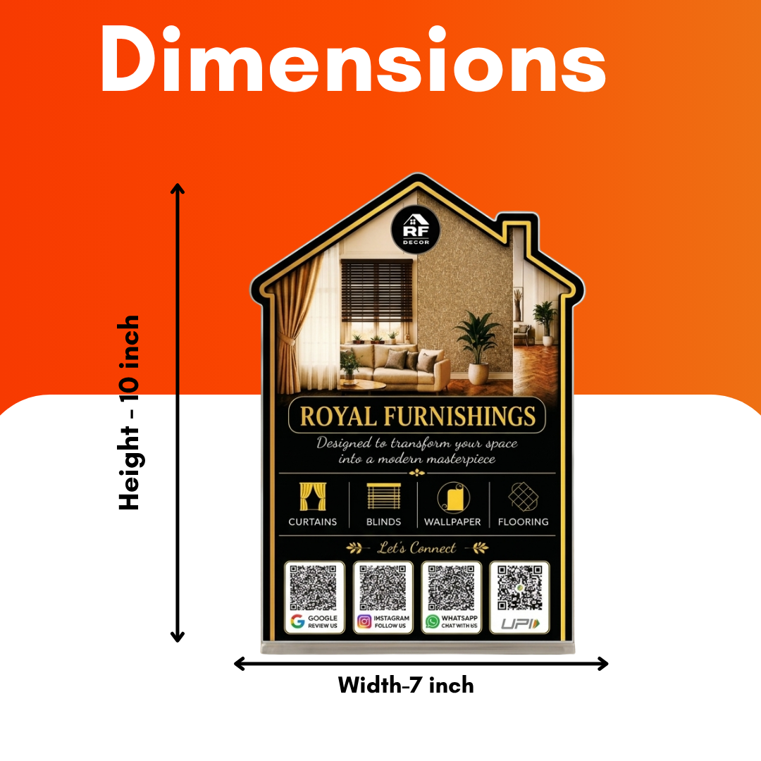 4 QR NFC Enabled Furniture Printed Standee For Furniture And Plywood
