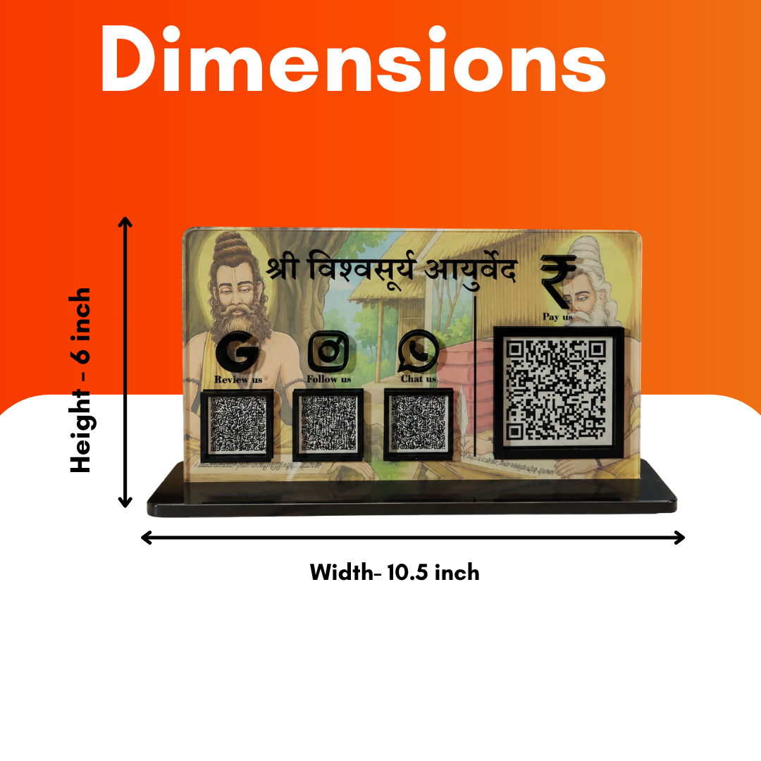 4 QR NFC Enabled Standee For Ayurvedic Background image For Medical Clinic Hospital