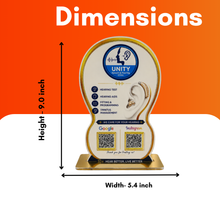 2 QR NFC Enable Ear Printing Round Shape Standee For Hospital Clinic