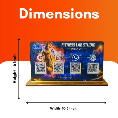 4 QR NFC Enabled Horizontal Standee For Fitness Gym