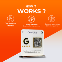 1 QR NFC Enabled White Colour Standee for Dental Clinic