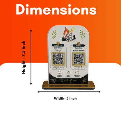 2 QR NFC Enabled White Standee For Restaurant Hotel Cafe