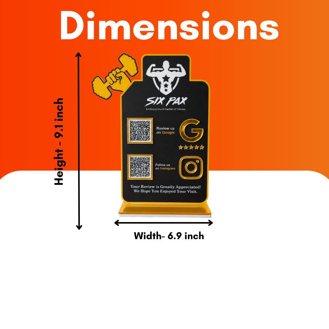 2 QR NFC Enabled Vertical Dumble Cut Out Standee For Gym and Fitness Center