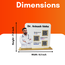 3 QR NFC Enabled Doctor Cut Out Standee For Dental Clinic Hospital