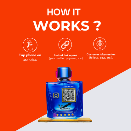 1 QR Perfume Bottle Shape Standee