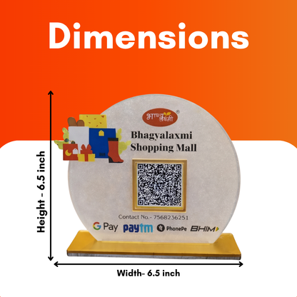1 QR NFC Enabled Oval Standee for Shopping Mall Store