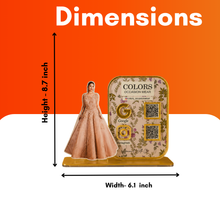 2 QR NFC Enabled Girl Cut Out Standee For Cloth Store and Showroom