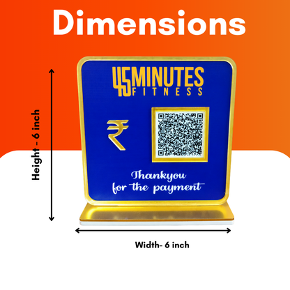 1 QR NFC Enabled Blue Colour Payment Standee For Gym and salons