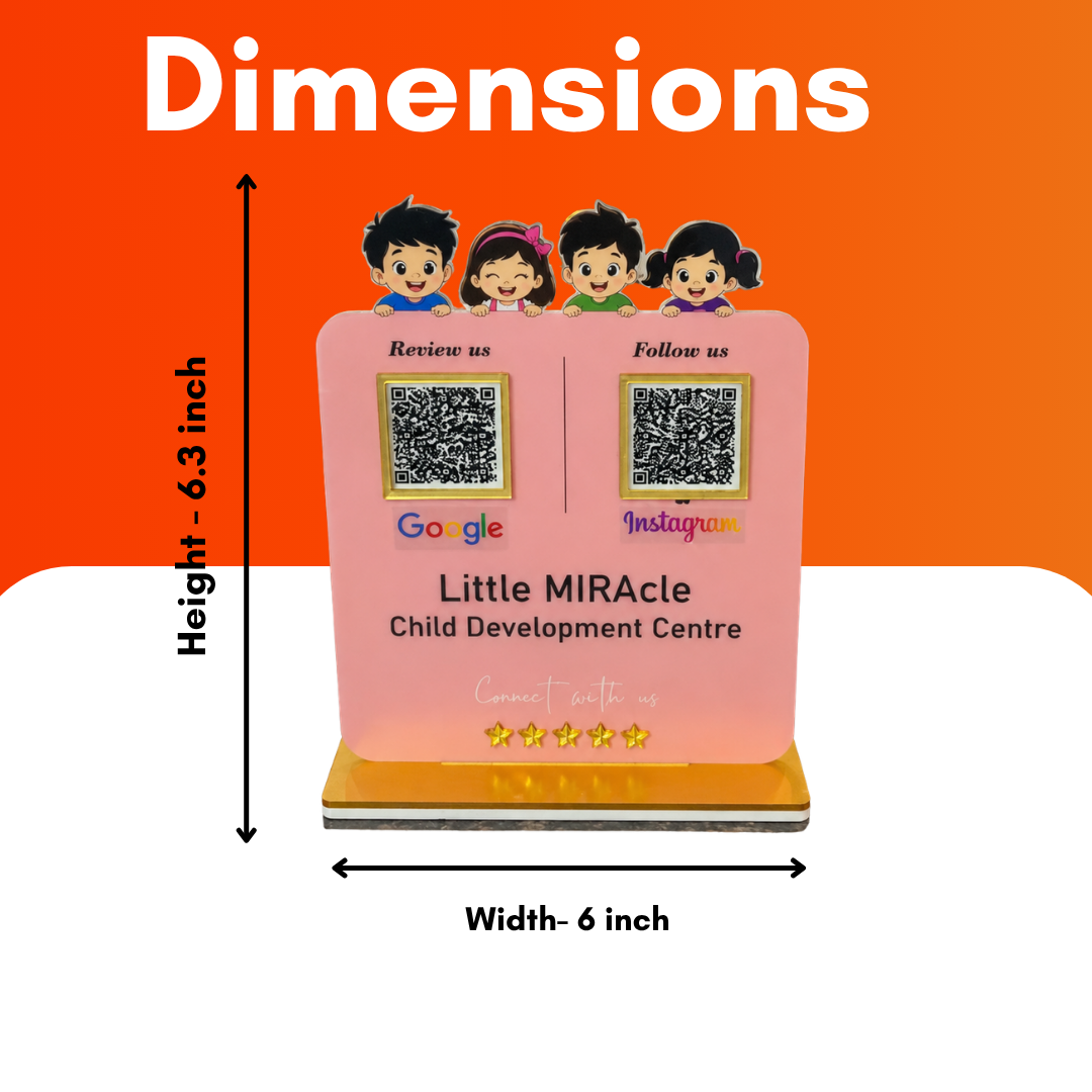 2 QR NFC Enabled Childs Cut Out Standee For School Collage