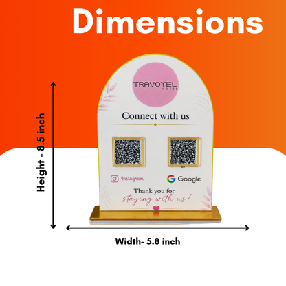 2 QR NFC Enabled Round Shape Standee For Salon Cafe Restaurant
