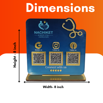 3 QR NFC Enabled Stethoscope Printed Standee For Child Clinic Hospital Medical