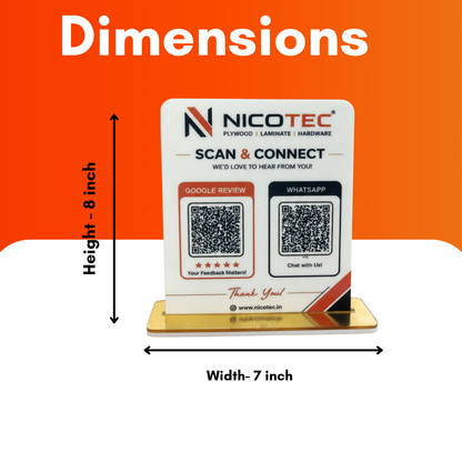 2 QR NFC Enabled Standee White Standee For Playwood Hardware Garage