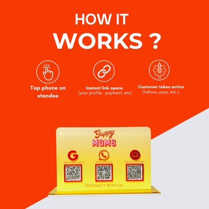 3 QR Standee With Customised Icons