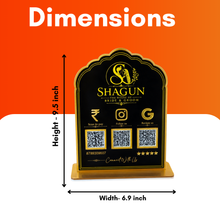 3 QR NFC Enabled Vertical Black Round Shape Standee For Hotel Shop Wedding Hotels