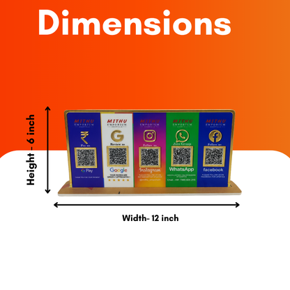 5 QR NFC Enabled Multi Color Standee For Shop Clinic Hospital