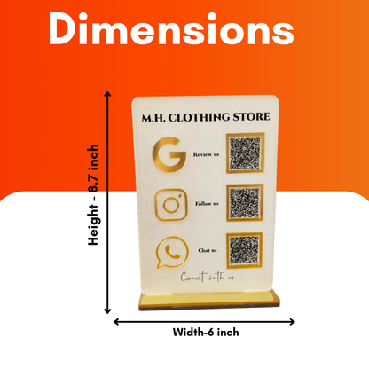 3 QR Frosted Vertical Standee