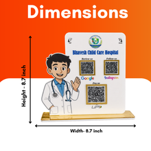 3 QR NFC Enabled Doctor Cut Out White Colour Standee For Clinic and Hospital