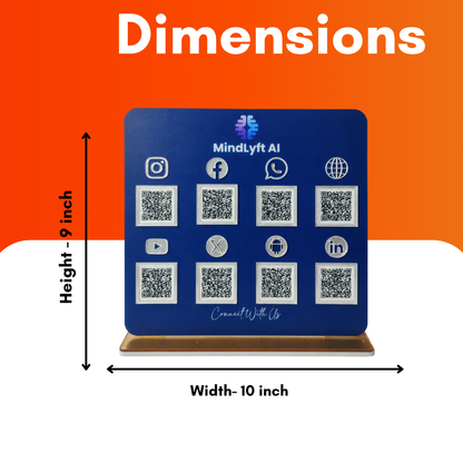 8 QR NFC Enabled Blue Background Standee