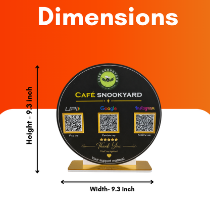 3 QR Round Shap Black Colour Standee For Salon