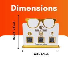 3 QR NFC Enabled Glasses Cut-Out Standee for Optical Stores