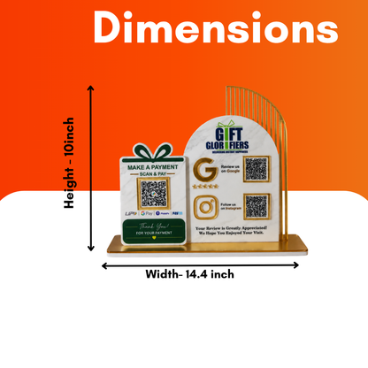 2 QR With 1 QR NFC Enabled Gift Shape Standee For Gift Store and Shop
