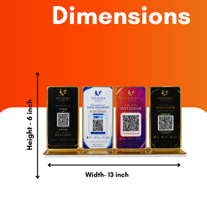 4 QR NFC Enabled Multi Color Standee For Jewellers Perfume Store and Showrooms