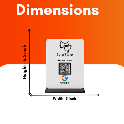 1 QR NFC Enabled White Background Standee For Restaurant Cafe Hotel Salon
